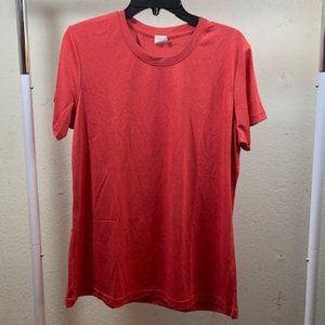 Ultra Club Women's Red Heather Short Sleeve 100% Polyester T-shirt XL NIB